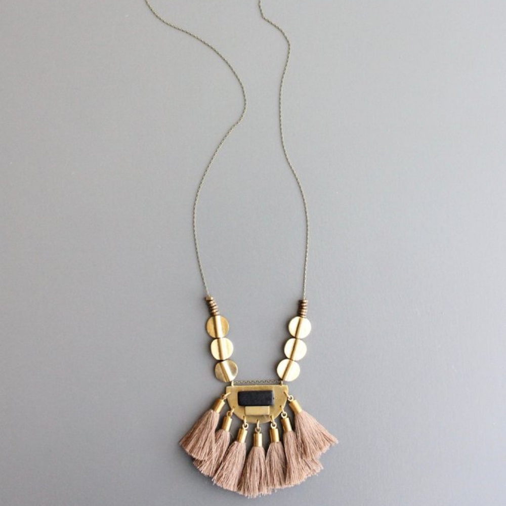 Carmen Brass Fringe Necklace